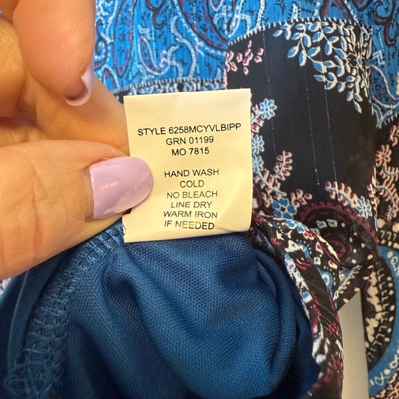 Sara Michelle Paisley Blouse Sheer With Metallic Thread Women’s Size Small - Picture 10 of 10